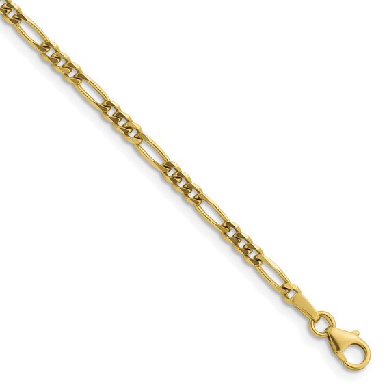 Herco 14K Polished 2.9mm Solid Figaro 7 Inch Chain Bracelet