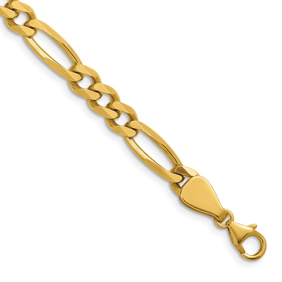 Herco 14K Polished 6.1mm Solid Figaro 18 Inch Chain