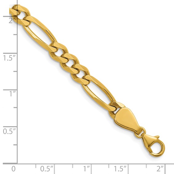 Herco 14K Polished 6.1mm Solid Figaro 8 Inch Chain Bracelet