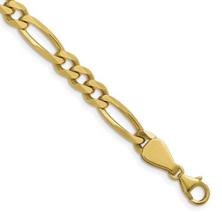 Herco 14K Polished 6.1mm Solid Figaro 8 Inch Chain Bracelet