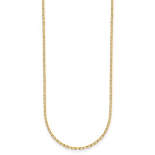 Herco 14K Polished and Diamond-cut 1.2mm Solid Flat Oval Link 22 Inch Chain