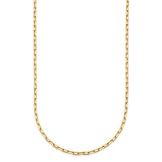 Herco 14K Polished and Diamond-cut 2.2mm Solid Flat Oval Link 22 Inch Chain