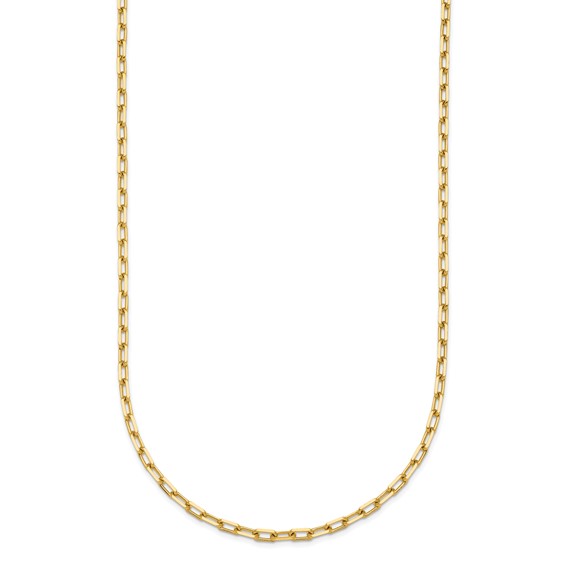 Herco 14K Polished and Diamond-cut 2.2mm Solid Flat Oval Link 22 Inch Chain