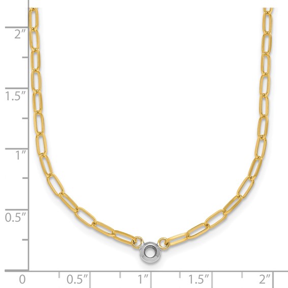 HERCO Gold 2.4mm Oval Links Necklace Mountings with 3.0mm Bezel