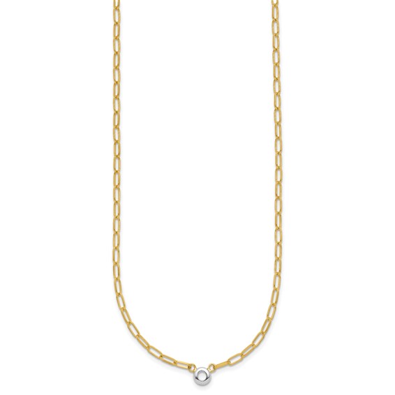 HERCO Gold 2.4mm Oval Links Necklace Mountings with 3.7mm Bezel