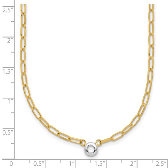 HERCO Gold 2.4mm Oval Links Necklace Mountings with 3.7mm Bezel