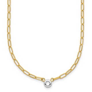 HERCO Gold 2.4mm Oval Links Necklace Mountings with 3.7mm Bezel