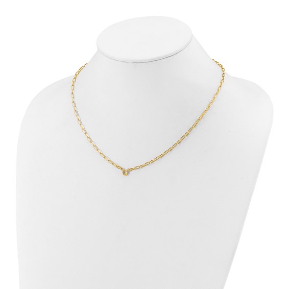 Herco 14K Bezel Oval Link 18in Necklace Mounting