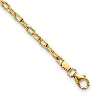 Herco 14K Polished 2.9mm Solid Oval Link Cable 8in Chain Bracelet