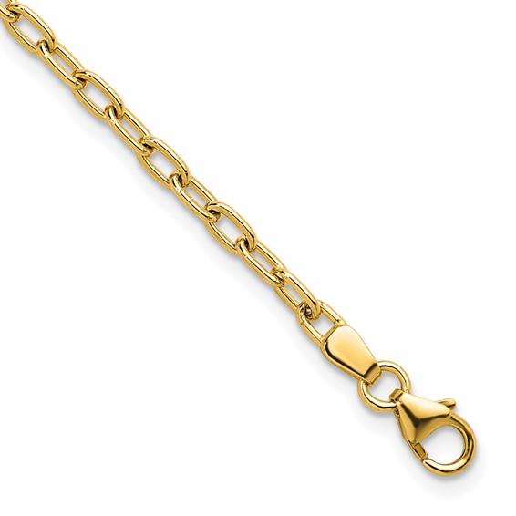 Herco 14K Polished 2.9mm Solid Oval Link Cable 8in Chain Bracelet