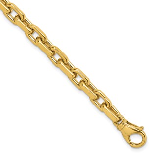 Herco 18K Polished Solid 6.2mm Flat Edge Cable 9 Inch Chain Bracelet