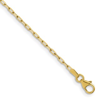 Herco 14K Polished and Diamond-cut 1.6mm Solid Flat Oval Link 20 Inch Chain