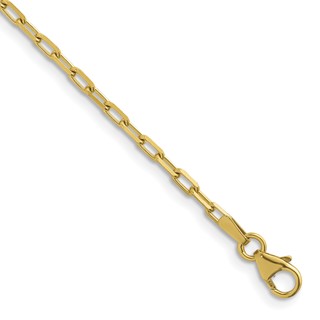 Herco 14K Polished and Diamond-cut 2.6mm Solid Flat Oval Link 24 Inch Chain