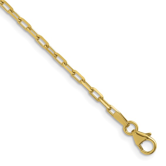 Herco 14K Polished and Diamond-cut 2.6mm Solid Flat Oval Link 24 Inch Chain