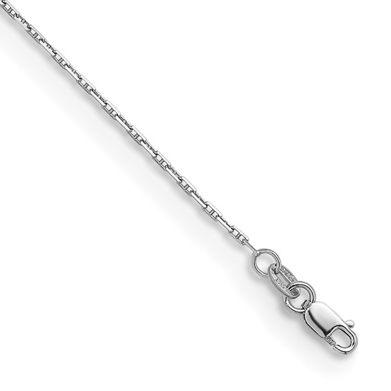 Herco 14K White Gold Rhodium-plated Polished 1.3mm Anchor 22 Inch Chain