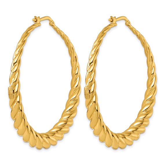 Herco Gold Polished and Twisted Hoop Earrings