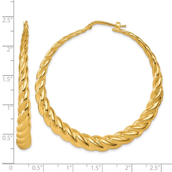 Herco Gold Polished and Twisted Hoop Earrings