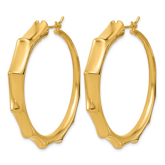 Herco 14K Polished Textured Graduated Round Hoop Earrings