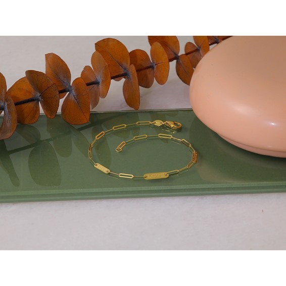 Herco 14K Polished LOVE Paperclip Link 7.25 inch Bracelet