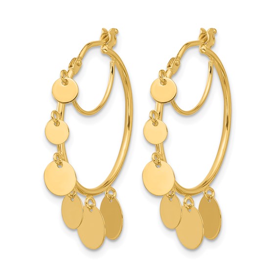 HERCO Gold Graduated Disc Small Hoop Earrings