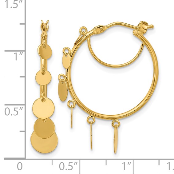 HERCO Gold Graduated Disc Small Hoop Earrings