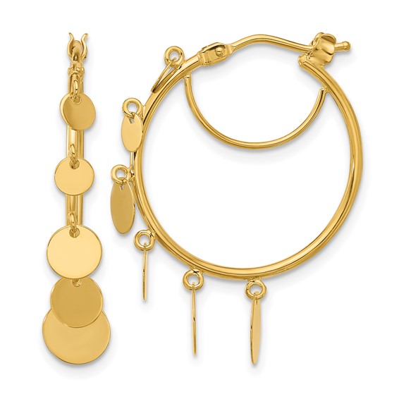 HERCO Gold Graduated Disc Small Hoop Earrings