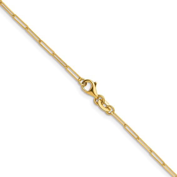 Herco 14K 1.7mm Solid Paperclip Link 7 Inch Chain Bracelet