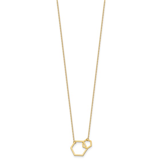 Herco 14K Polished Intertwined Hexagons 18 inch Necklace
