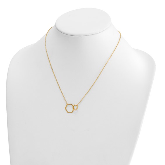 Herco 14K Polished Intertwined Hexagons 18 inch Necklace