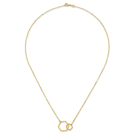Herco 14K Polished Intertwined Hexagons 18 inch Necklace