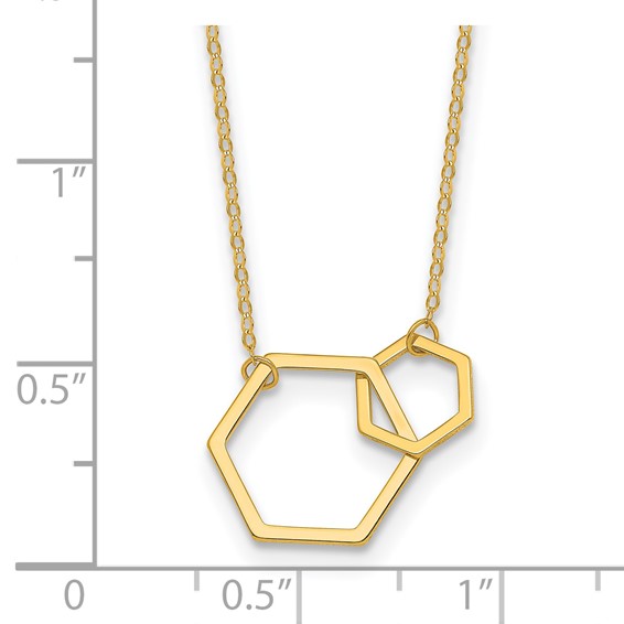 Herco 14K Polished Intertwined Hexagons 18 inch Necklace