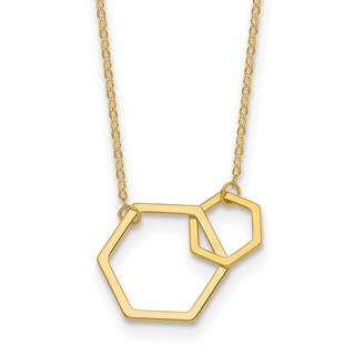 Herco 14K Polished Intertwined Hexagons 18 inch Necklace