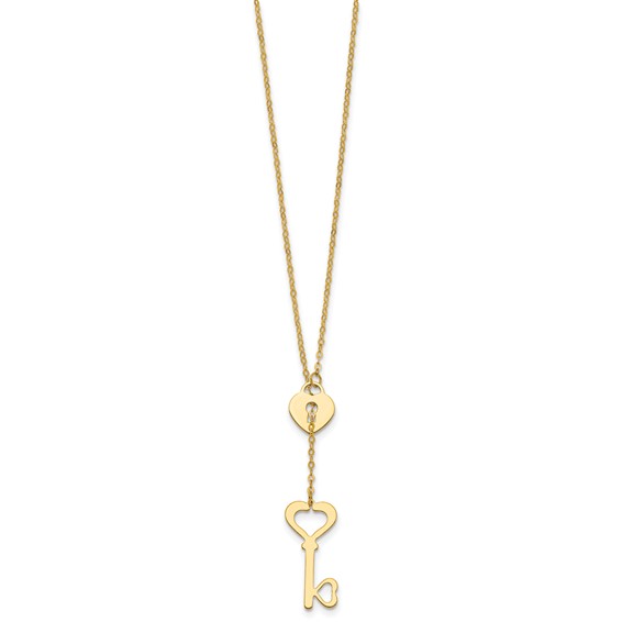 Herco 14K Gold Necklace Heart & Key