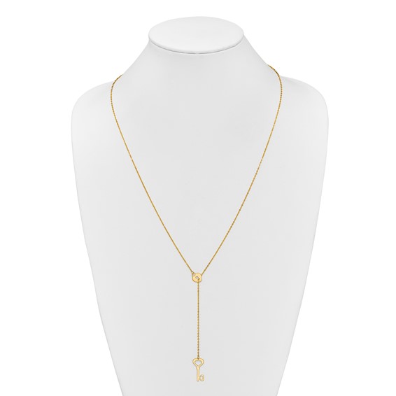 Herco 14K Gold Necklace Heart & Key