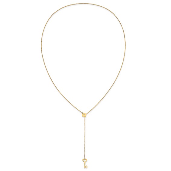 Herco 14K Gold Necklace Heart & Key