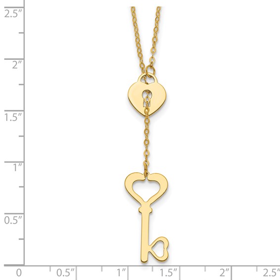 Herco 14K Gold Necklace Heart & Key