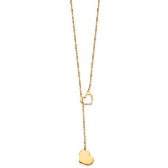 Herco 14K Gold Necklace Heart & Heart
