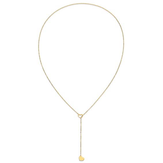 Herco 14K Gold Necklace Heart & Heart
