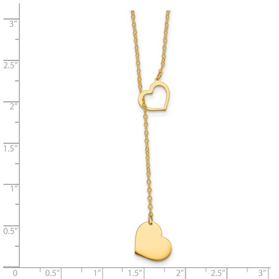 Herco 14K Gold Necklace Heart & Heart