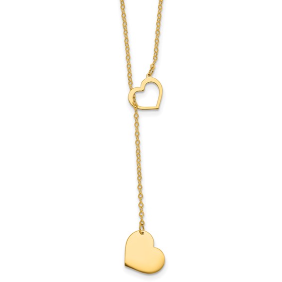 Herco 14K Gold Necklace Heart & Heart