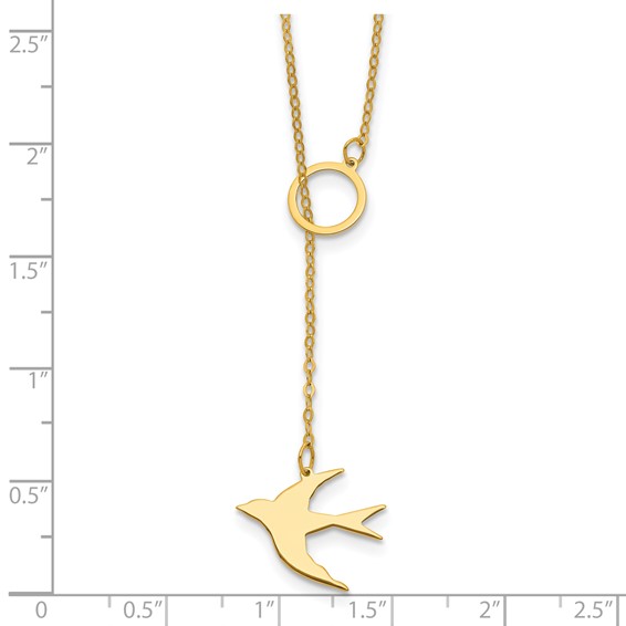 Herco 14K Gold Necklace Swallow