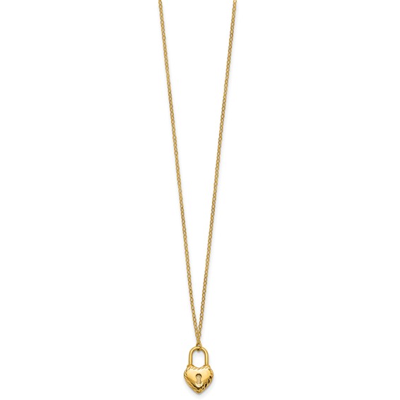Herco 14K Gold Heart Lock Necklace