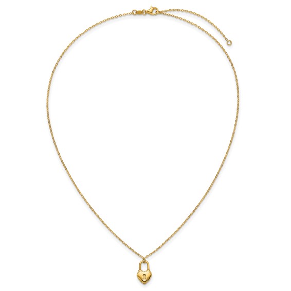 Herco 14K Gold Heart Lock Necklace