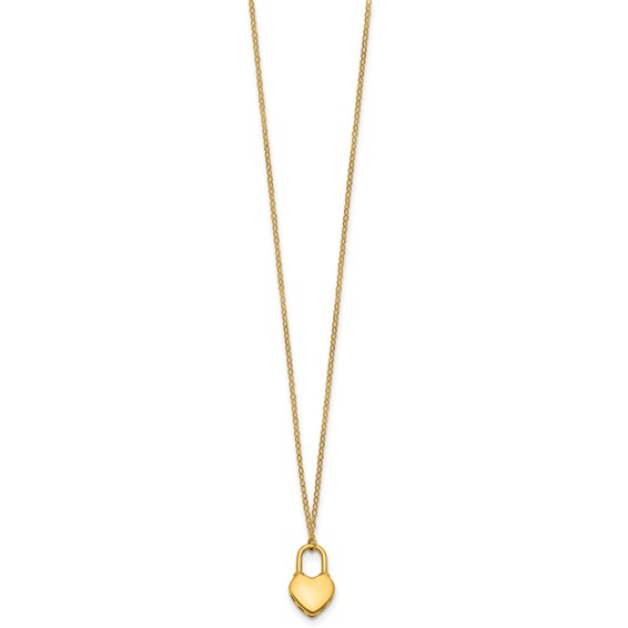 Herco 14K Gold Heart Lock Necklace