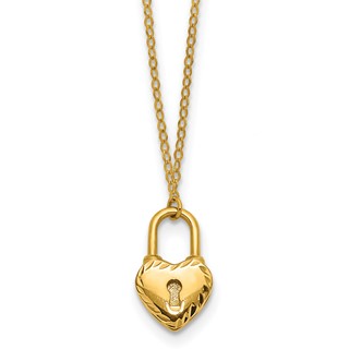 Herco 14K Gold Heart Lock Necklace