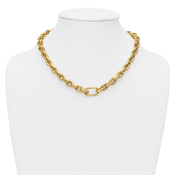 Herco 14K Gold Oval Link With Lock