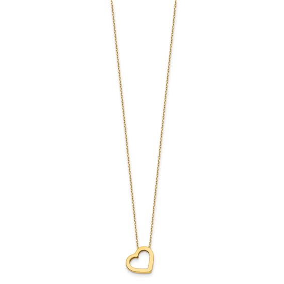 HERCO Gold Open Heart on Chain Necklaces