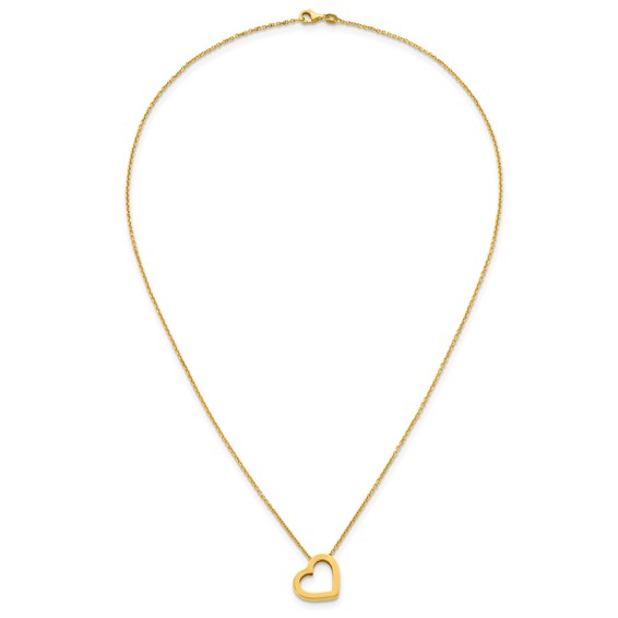 HERCO Gold Open Heart on Chain Necklaces