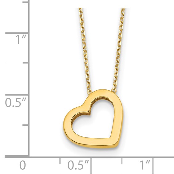 HERCO Gold Open Heart on Chain Necklaces