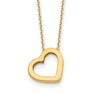 HERCO Gold Open Heart on Chain Necklaces